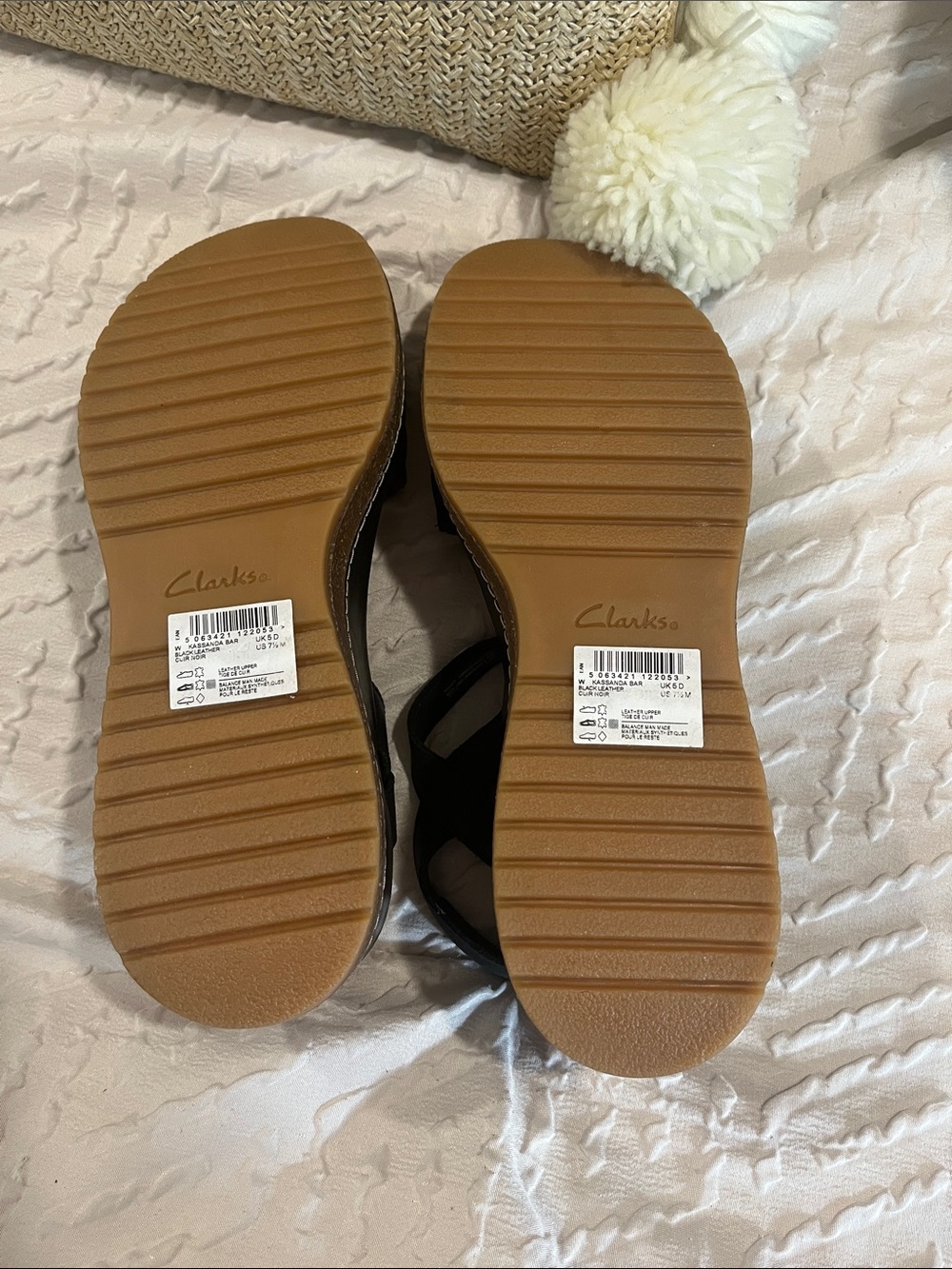 NWOT…Clarks Black Braided-Strap Platform Sandals - Picture 7 of 8